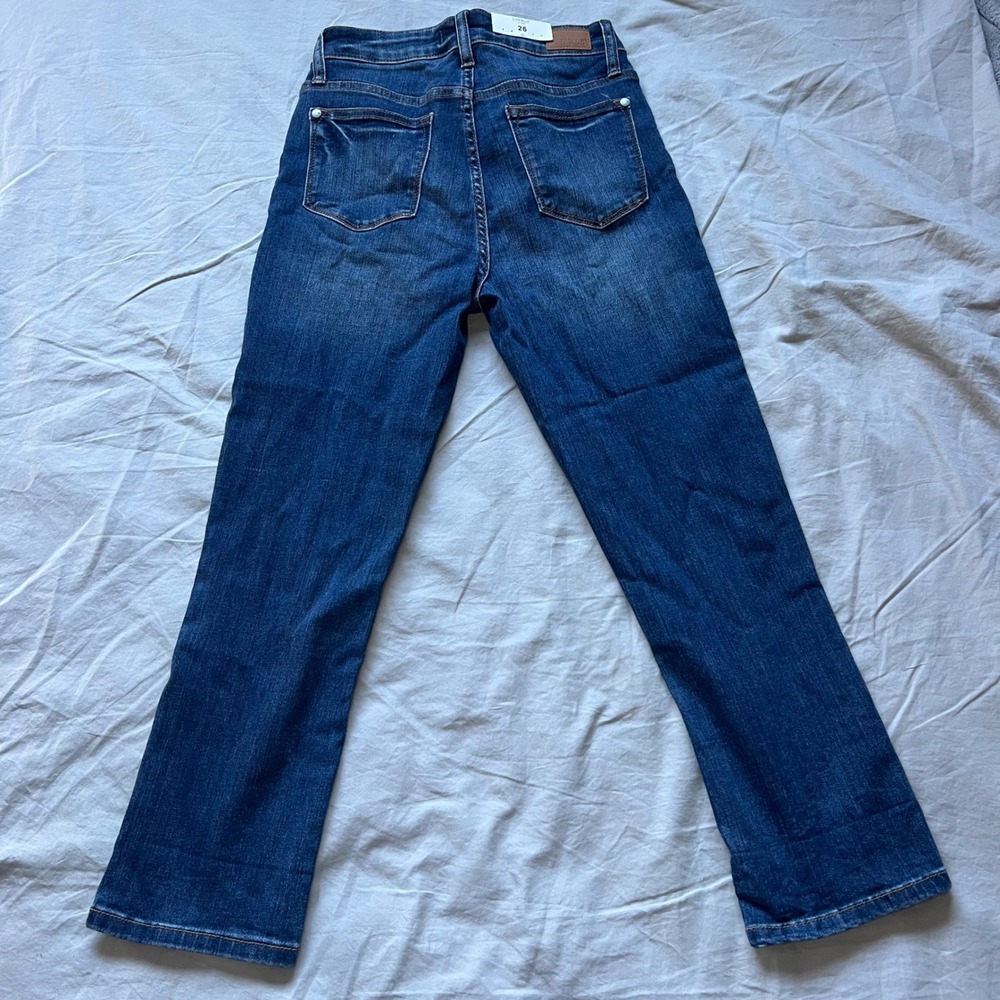 JUDY BLUE NWT Jeans Womens‎ Size 2 23" Inseam Capri Fit Mid Rise Dark Wash Denim